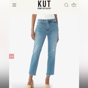 KUT from the Kloth High Rise Mom Jean in Poised Size 6